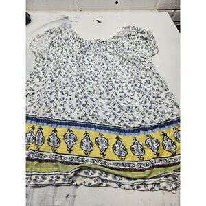 Bobbie Brooks Plus Size 1x Floral Short Sleeve Blouse Top